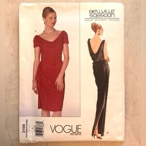 Vogue Belleville Sassoon Draped Dress Pattern